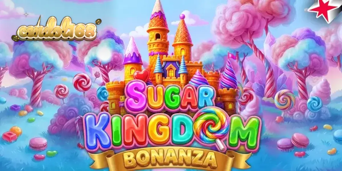 Tampilan visual ceria dari slot Sugar Kingdom Bonanza dengan latar belakang kerajaan permen.