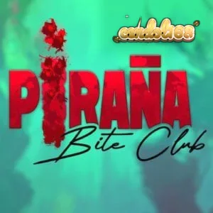 Piranha Bite Club slot gameplay interface showing the Swimmer Reel and underwater horror theme